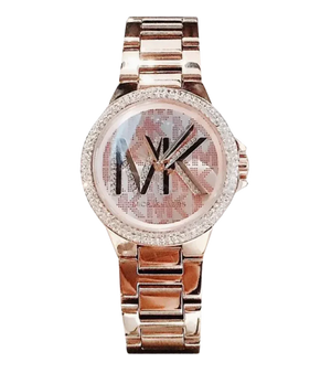 Buy Shop Michael Kors Camille Three Hand Rose Gold Dial Rose Gold Steel Strap Watch For Women - MK7197 USA Online