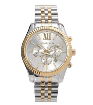 Buy Shop Michael Kors Lexington Silver Dial Two Tone Steel Strap Watch for Men - MK8344 USA Online