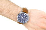 Buy Shop Michael Kors Gage Chronograph Blue Dial Brown Leather Strap Watch For Men - MK8362 USA Online