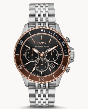 Buy Shop Michael Kors Bayville Chronograph Black Dial Silver Steel Strap Watch For Men - MK8725 USA Online