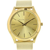 Buy Shop Michael Kors Slim Runway Quartz Gold Dial Gold Mesh Bracelet Watch For Women - MK8625 USA Online