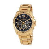Buy Shop Michael Kors Brecken Chronograph Quartz Black Dial Gold Steel Strap Watch For Men - MK8481 USA Online