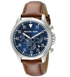 Buy Shop Michael Kors Gage Chronograph Quartz Black Dial Brown Leather Strap Watch For Men - MK8333 USA Online