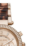 Michael Kors Parker Chronograph Rose Gold Dial Two Tone Steel Strap Watch For Women - MK6832