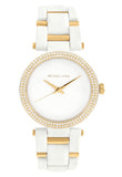 Buy Shop Michael Kors Delray Rose Gold Dial White Steel Strap Watch for Women - MK4315 USA Online
