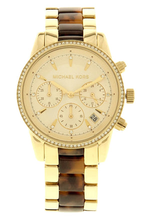 Buy Shop Michael Kors Ritz Gold Dial Two Tone Steel Strap Watch for Women - MK6322 USA Online