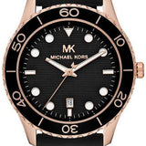Buy Shop Michael Kors Runway Quartz Black Dial Black Silicone Strap Watch For Women - MK6852 USA Online