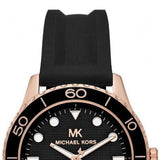 Buy Shop Michael Kors Runway Quartz Black Dial Black Silicone Strap Watch For Women - MK6852 USA Online