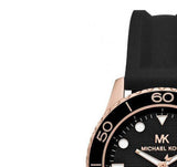 Buy Shop Michael Kors Runway Quartz Black Dial Black Silicone Strap Watch For Women - MK6852 USA Online
