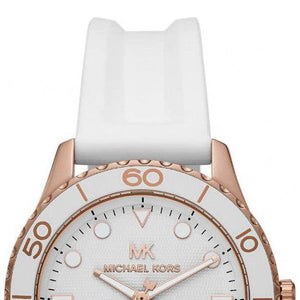 Buy Shop Michael Kors Runway Quartz White Dial White Rubber Strap Watch For Women - MK6853 USA Online