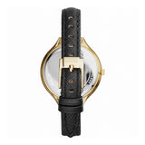 Buy Shop Michael Kors Slim Runway Quartz Gold Dial Black Leather Strap Watch For Women - MK2392 USA Online