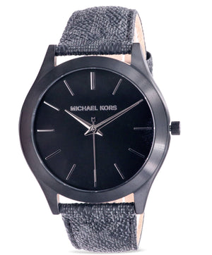 Buy Shop Michael Kors Slim Runway Black Dial Black Leather Strap Watch For Men - MK8908 USA Online