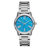 Buy Shop Michael Kors Hartman Quartz Blue Dial Silver Steel Strap Watch For Women - MK3519 USA Online