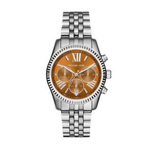 Buy Shop Michael Kors Lexington Chronograph Brown Dial Silver Steel Strap Watch For Women - MK6221 USA Online