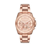 Buy Shop Michael Kors Brecken Chronograph Quartz Rose Gold Dial Rose Gold Steel Strap Watch For Women - MK6367 USA Online
