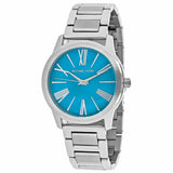 Buy Shop Michael Kors Hartman Quartz Blue Dial Silver Steel Strap Watch For Women - MK3519 USA Online