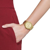 Buy Shop Michael Kors Ritz Chronograph Gold Dial Gold Steel Strap Watch for Women - MK5676 USA Online