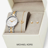 Buy Shop Michael Kors Pyper Quartz Silver Dial Two Tone Steel Strap Watch For Women - MK1041 USA Online