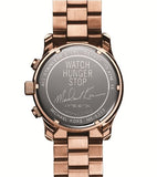 Buy Shop Michael Kors Runway Stop Hunger Quartz Blue Dial Rose Gold Steel Strap Watch For Men - MK8358 USA Online