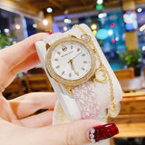 Buy Shop Michael Kors Tibby Analog Silver Dial White Leather Strap Watch for Women - MK1049 USA Online