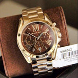 Buy Shop Michael Kors Bradshaw Brown Dial Gold Steel Strap Watch for Women - MK5502 USA Online