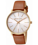 Buy Shop Michael Kors Pyper Quartz Silver Dial Brown Leather Watch For Women - MK2740 USA Online