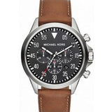 Buy Shop Michael Kors Gage Chronograph Quartz Black Dial Brown Leather Strap Watch For Men - MK8333 USA Online