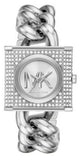 Buy Shop Michael Kors Chain Lock Pave Silver Dial Silver Steel Strap Watch For Women - MK4718 USA Online