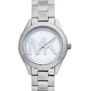 Buy Shop Michael Kors Mini Slim Runway Silver Dial Silver Steel Strap Watch for Women - MK3548 USA Online