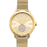 Buy Shop Michael Kors Portia Gold Dial Gold Mesh Bracelet Watch for Women - MK3844 USA Online