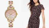 Buy Shop Michael Kors Sofie Crystals Mother of Pearl Pink Dial Two Tone Steel Strap Watch For Women - MK4344 USA Online