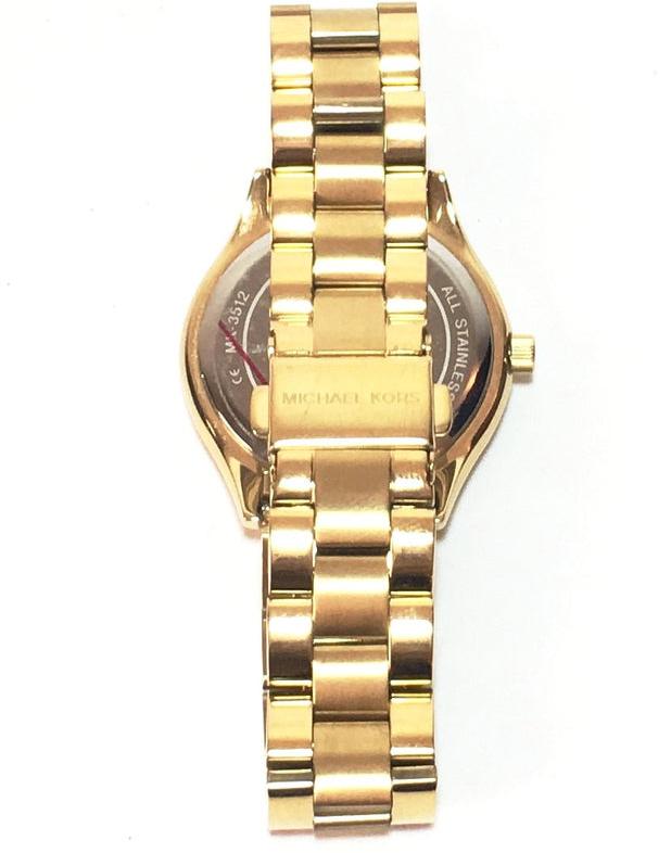 Buy Shop Michael Kors Mini Runway Slim Gold Dial Gold Steel Strap Watch for Women - MK3512 USA Online