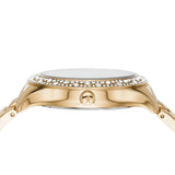 Buy Shop Michael Kors Liliane Mother of Pearl White Dial Gold Steel Strap Watch For Women - MK4555 USA Online