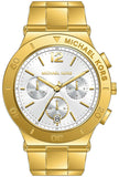 Buy Shop Michael Kors Wyatt Chronograph White Dial Gold Steel Strap Watch For Women - MK5933 USA Online