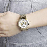 Buy Shop Michael Kors Wyatt Chronograph White Dial Gold Steel Strap Watch For Women - MK5933 USA Online