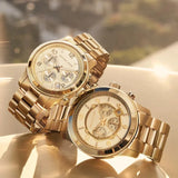 Buy Shop Michael Kors Runway Chronograph Gold Dial Gold Steel Strap Watch For Women - MK7323 USA Online