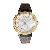 Buy Shop Michael Kors Sidney Multifunction White Dial Brown Leather Strap Watch For Women - MK6948 USA Online