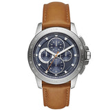 Buy Shop Michael Kors Ryker Chronograph Analog Blue Dial Brown Leather Strap Watch For Men - MK8518 USA Online