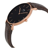 Buy Shop Daniel Wellington Classic York Black Dial Brown Leather Strap Watch For Women - DW00100140 USA Online