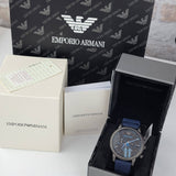 Buy Shop Emporio Armani Luigi Chronograph Black Dial Blue Rubber Strap Watch For Men - AR11023 USA Online