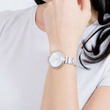 Buy Shop Calvin Klein Wavy Silver Dial Silver Steel Strap Watch for Women - K9U23146 USA Online