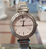 Buy Shop Guess Quartz Silver Dial Silver Mesh Bracelet Watch For Women - W1152L1 USA Online