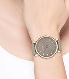 Buy Shop Marc Jacobs Baker Grey Dial Grey Leather Strap Watch for Women - MBM1266 USA Online