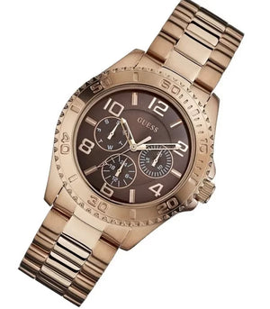 Buy Shop Guess BFF Multifunction Brown Dial Rose Gold Steel Strap Watch for Women - W0231L8 USA Online