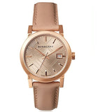 Burberry The City Beige Dial Brown Leather Strap Watch for Women - BU9014