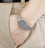 Buy Shop Calvin Klein Minimal Grey Dial Silver Mesh Bracelet Watch for Men - K3M51154 USA Online