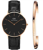 Buy Shop Daniel Wellington Classic Reading Black Dial Black Leather Strap Watch For Men - DW00100129 USA Online