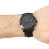 Buy Shop Fossil Grant Chronograph Black Dial Black Leather Strap Watch for Men - FS5132 USA Online