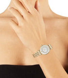 Buy Shop Emporio Armani Gianni T Bar White Mother of Pearl Dial Gold Steel Strap Watch For Women - AR1907 USA Online