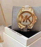 Buy Shop Michael Kors Bradshaw Gold Dial Gold Steel Strap Watch for Women - MK6487 USA Online
